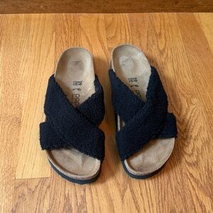 Birkenstock Papillio Shearling Sandals Black EU 39 Ladies 8-8.5 Narrow